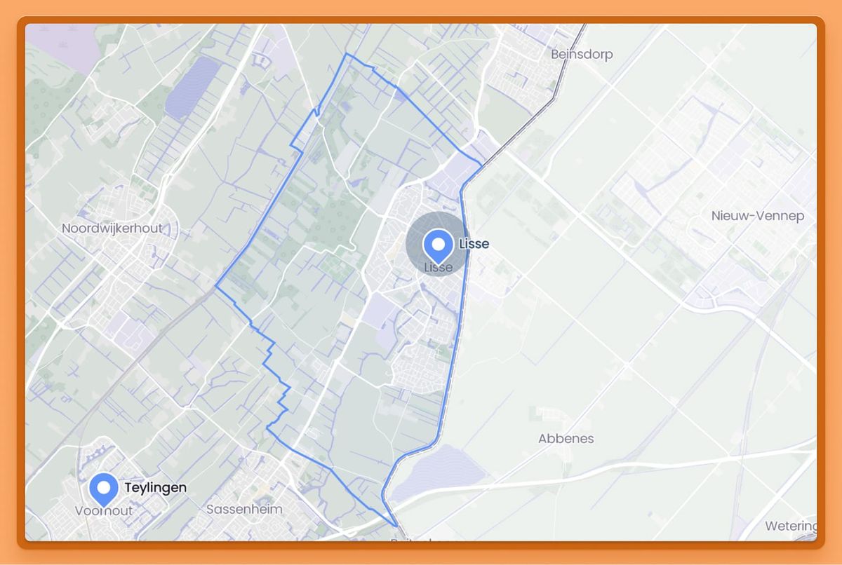 Omtrek van de Gemeente Lisse.