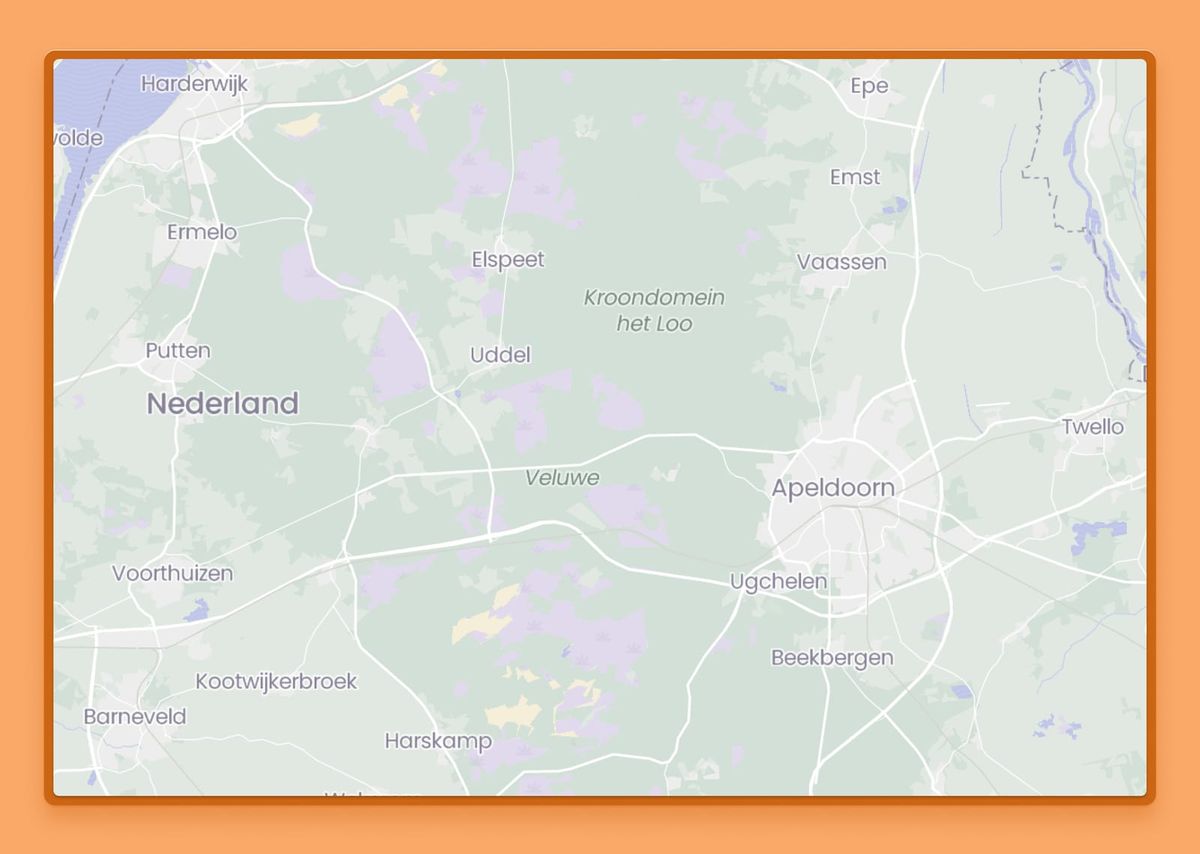 Verbeterde kaart met namen van natuurgebieden.